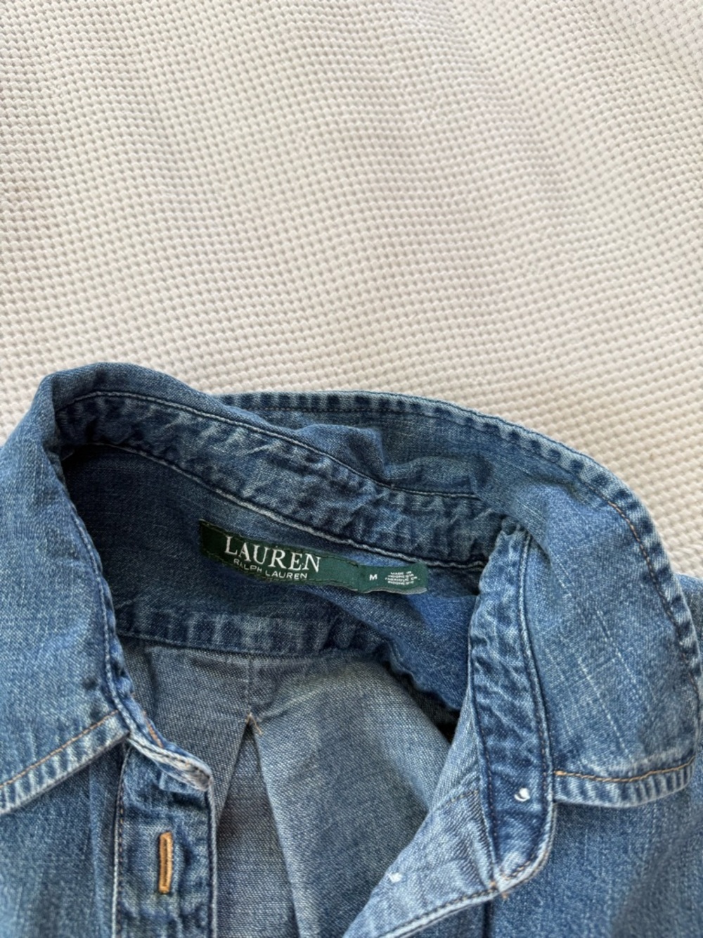 Ralph Lauren Blue Denim Shirt - Washed Indigo - Picture 2 of 4